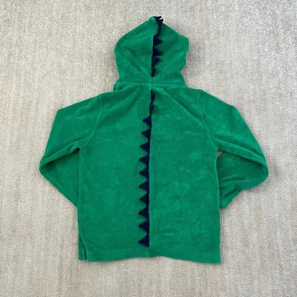 Hanna Andersson Boys Dino Green French Terry Zip Up Hoodie Sweatshirt 10 - Picture 4 of 9